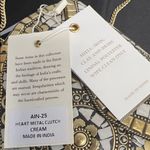 Antik Kraft  | Metal Heart Gold & Cream Mosaic Purse w/ Crossbody Photo 2