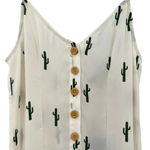 Show Me Your Mumu  Remy Romper White‎ Green Cactus Print Button Size Small Photo 3