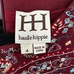 Haute Hippie  Merlot Embroidered Sheath Dress Size 4 Photo 5