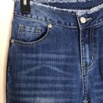 Gianni Bini  Delia Med Wash Flare Cropped Raw Waist & Hem Bow Tie Boho Jeans Sz S Photo 6