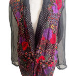 Collective Concepts Vintage Patchwork Blazer Jacket Sheer Sleeve Sz Medium 80’s Photo 0