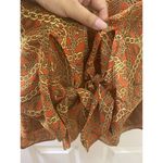 MICHAEL MICHAEL KORS Womens Orange Unlined Chain Tie Logo V Neck Top M Size M Photo 3