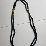 Women’s Black / Gold Tone Wood Bead Beaded Black Costume Necklace Handmade Photo 8