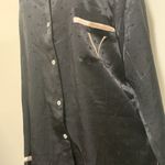 Victoria's Secret Victory Secret black silky polka dot black woman pajama set size XL drawstring Photo 3