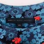 Marc by Marc Jacobs  Blue Floral Ruffle Tiered Blouse Short Sleeve Size XS Photo 2