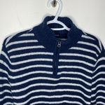 American Eagle  Seriously soft striped wool blend mockneck quarter zip sweater M Photo 30