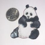 Vintage Black and White Boho Panda Brooch Photo 2
