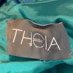 THEIA Floral Jacquard Sleeveless Pleated Dress in Blue Green Size 8‎ Photo 12