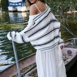 Free People Kennedy Stripe Pullover in Ivory Size Small Photo 1