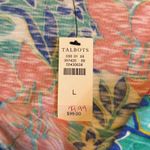 Talbots  NWT Dress Womens Orange Floral V Neck Knee Length Short Sleeve Size L Photo 6