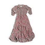Ba&sh Bonnie Midi Dress In Bordeaux Floral Print Size 4 XS Photo 3