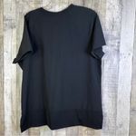 Members Mark Size XL Woven Black Top w/Crewneck Short Sleeve 3” Side Slit Photo 1