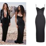 House Of CB ‎ 'Stefania' Black Corset Maxi Dress Size L  NWOT Photo 2