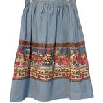 Vintage handmade chambray toyland holiday‎ Christmas skirt (small?) Blue Photo 5