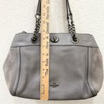 Coach 20165 Turnlock Edie Carryall Gray Pebbled Leather & Suede Shoulder Bag Photo 10