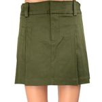Aritzia Sunday Best Women's Green Khaki Pleated Zipper Mini A-Line Skirt Size 4 Photo 0