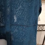 Free People Not Cold teal sweater top Photo 4