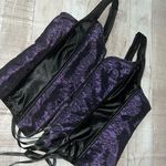Corset style top purple/black damage zipper M Size M Photo 0