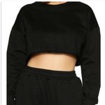 Naked Wardrobe  Black Cropped Sweatshirt Photo 0