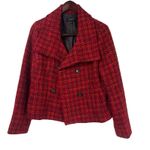 Talbots  Red Tweed Plaid Blazer Jacket Double Breasted Christmas Office Size 10 Photo 0