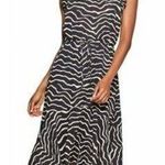 Who What Wear Midi Chic Zebra Print Halter Dress Photo 0
