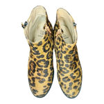 TIME AND TRU LEOPARD ANIMAL PRINT TWO ZIP ANKLE BOOT BOOTIES WOMEN'S SIZE 8 Tan Photo 3