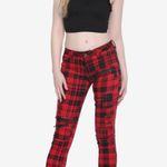 Blackheart Women's Red Black Plaid Super Skinny Pants Juniors Size 5 Photo 0