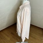 Lola River Shirt Size Large Orange White Striped Tie Front Tencel Linen Preppy Photo 10