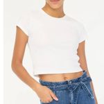 J.Crew Crewneck Cropped Ribbed Tee Shirt Crewneck Green Slim Womens XL NWT Photo 2