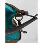 Gap Vtg 2006 Hobo Bag Brown Teal Floral Print Canvas Leather Trim Shoulder Bag Photo 4