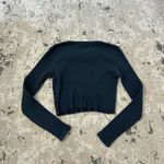 Brandy Melville  Ribbed Navy Blue Long Sleeve Crop Top One Size Photo 1