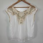Maurice's Boho Rayon Embroidered Crochet Blouse Size M Photo 5