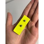 Vintage Pink Porcelain Rose & Rhinestone Drop Earrings – Gold Tone, Set of 2, 1" Photo 2