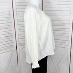 Frye Eyelet Ruffle Cuff Boho Peasant Tunic Blouse Ivory Cream XXL Photo 3
