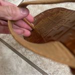 Tory Burch 8 Women Brown Tumbled Leather Gold Disc Logo Thong Sandals Flats Photo 4