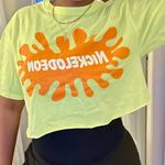 Nickelodeon  Lime Green Crop Top with Orange Logo Photo 0