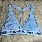 PINK - Victoria's Secret  Light Blue Bralette Triangle Lace Unlined T-back Sz M Photo 1