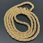 Monet Vintage  Signed Two-tone Gold & Silver Twisted Rope Chain 27" Necklace 29g. Photo 1