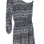 Anthropologie Sunday in Brooklyn Black Printed One Shoulder Smocked Dress Photo 0