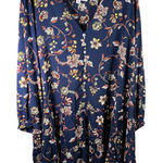 Emma & Michele  Women's 3X Blue Floral Long Sleeve Button Down Tiered‎ Dress New Photo 0
