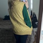 Urban Outfitters NWT  Annie Faux Leather Liner Vest quilted yellow oversized Photo 3