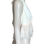 Le lis Cream Tulle Halter Neck Crop Top Photo 2