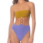 Maaji Deep Periwinkle Makenna Strapless Reversible One Piece, Size Large, $167 Photo 0
