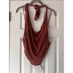 Savannah Morrow NWT  Lima Top in Paprika Brown Backless Draped Halter XL Photo 3