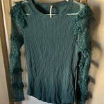 Free People  Deep Teal Knit Top large Photo 0