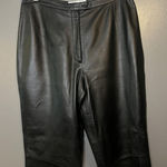 Valerie Stevens Pants Womens 8 Black Leather Straight Leg Lined Zip Front Photo 0