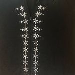 Storybook Knits Black Embellished Cardigan Sweater 1X Zip Beaded Denim Collar Photo 4