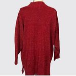 Diane Von Furstenberg  Sweater Large Red Shimmery Long Sleeve V-Neck Vintage Photo 2