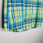 Vintage Bobbie Brooks Sz M 100% Cotton Dragonfly Button Up Green/Blue Plaid Blue Size M Photo 1