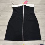 Edikted NWT  Priyah Contrast Fold Over black and white Dress size medium   Feels Photo 4